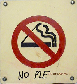 'No Pie' sign
