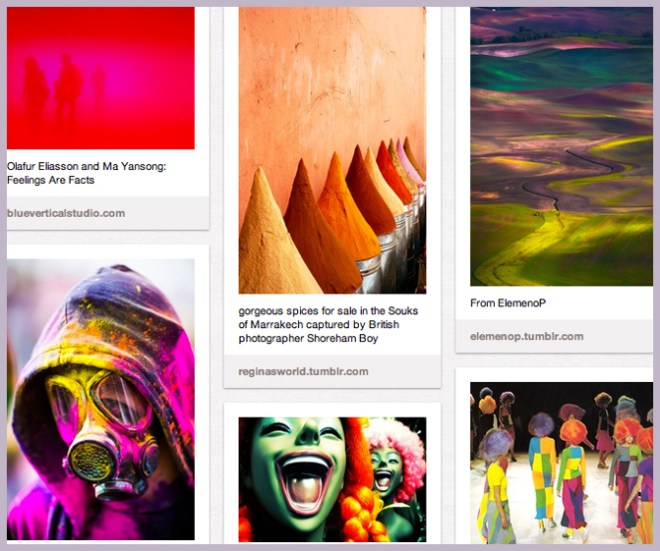 Extreme colour board on Pinterest